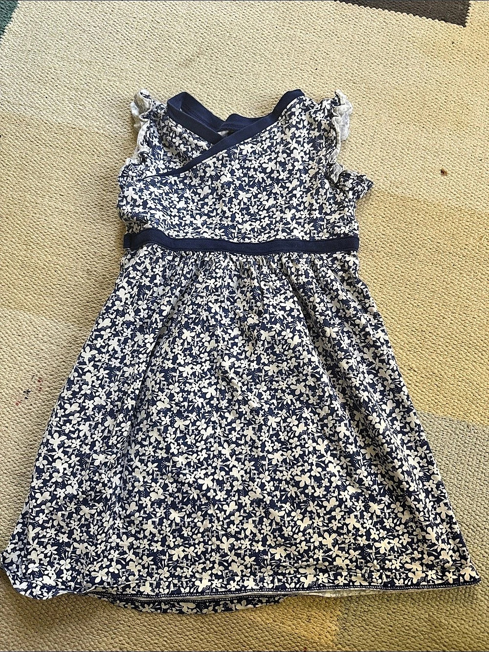 Tea Collection Floral Girls' Dress Blue & White Size 5